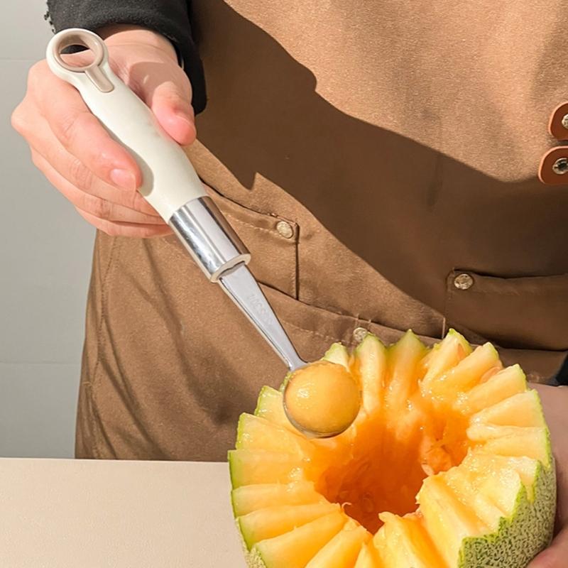 Ergonomic Handle Melon Baller Spoon Kitchen Tool Ice Cream Spoon 304Stainless Steel Texture Perfect for Ice Cream Fruits