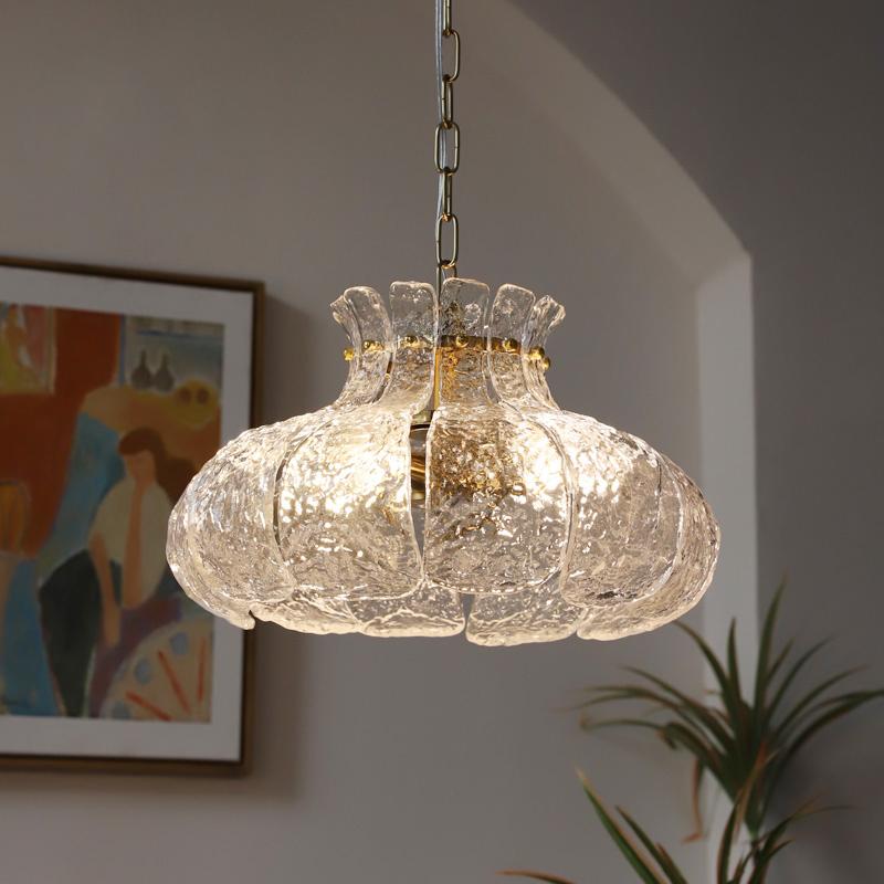 

Ice-melting retro glass French dining room lamp American-style chandelier for bedroom medieval designer bar lamp