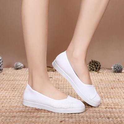 Women's Shoes Flat-soled Nurse Shoes Little White Shoes Beautician Work Shoes Women's Cloth Shoes Soft-soled Care Shoes Wedge Heel Women's Medical Sho