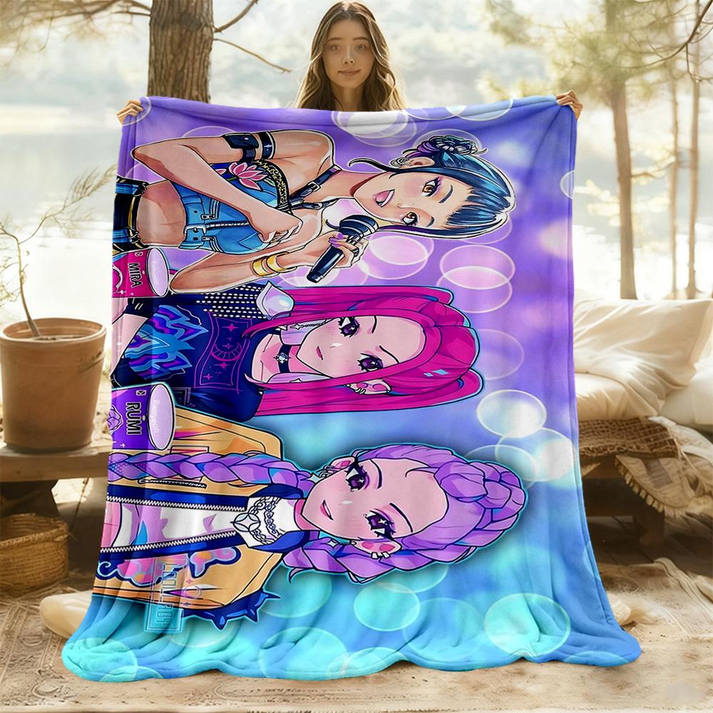 1pc K-Pop Stars Outdoor Blanket Lightweight Flannel, All-Season Use for Sofa, Bed, Travel, Camping, Living Room, Office, Couch050