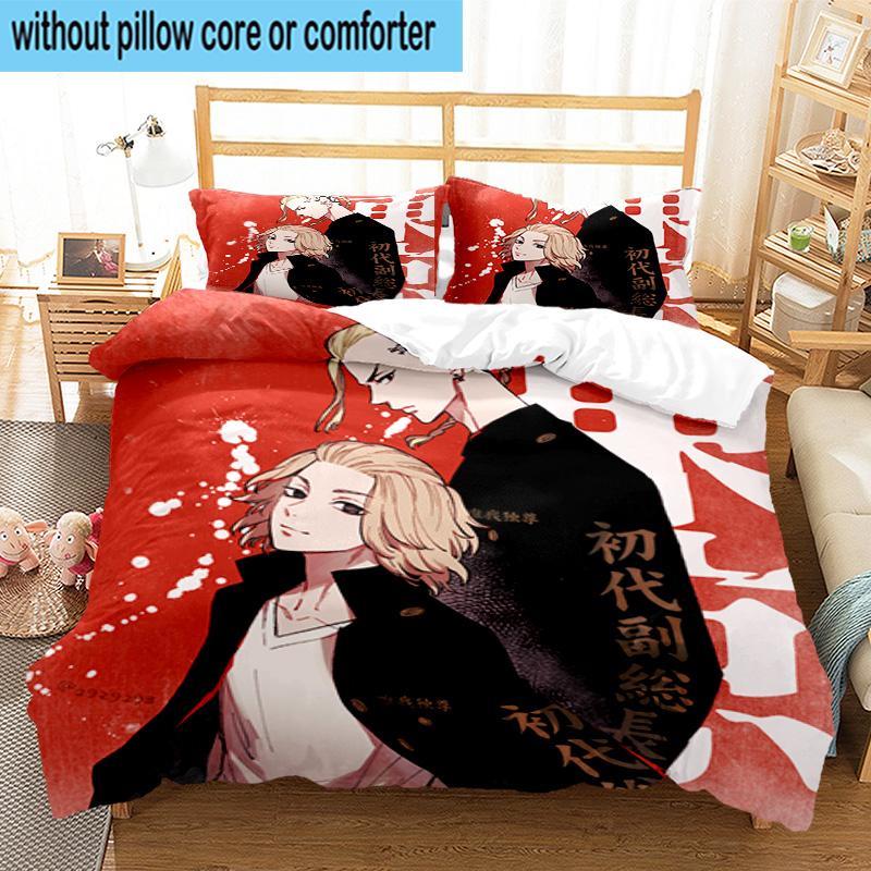 3PCS Tokyo anime 3pcs Bedding,Including 3PCS Duvet Cover And 2pcs Pillowcases Perfect for Christmas,Ideal for Bedroom, Dormitory