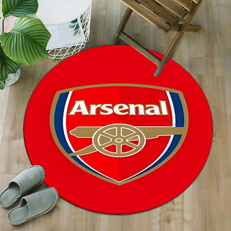 1pc A-Arsenal Carpet, Round Rug, Comfortable, Suitable for Entryways, Living Rooms, Office, And Bedrooms, Christmas Decoration