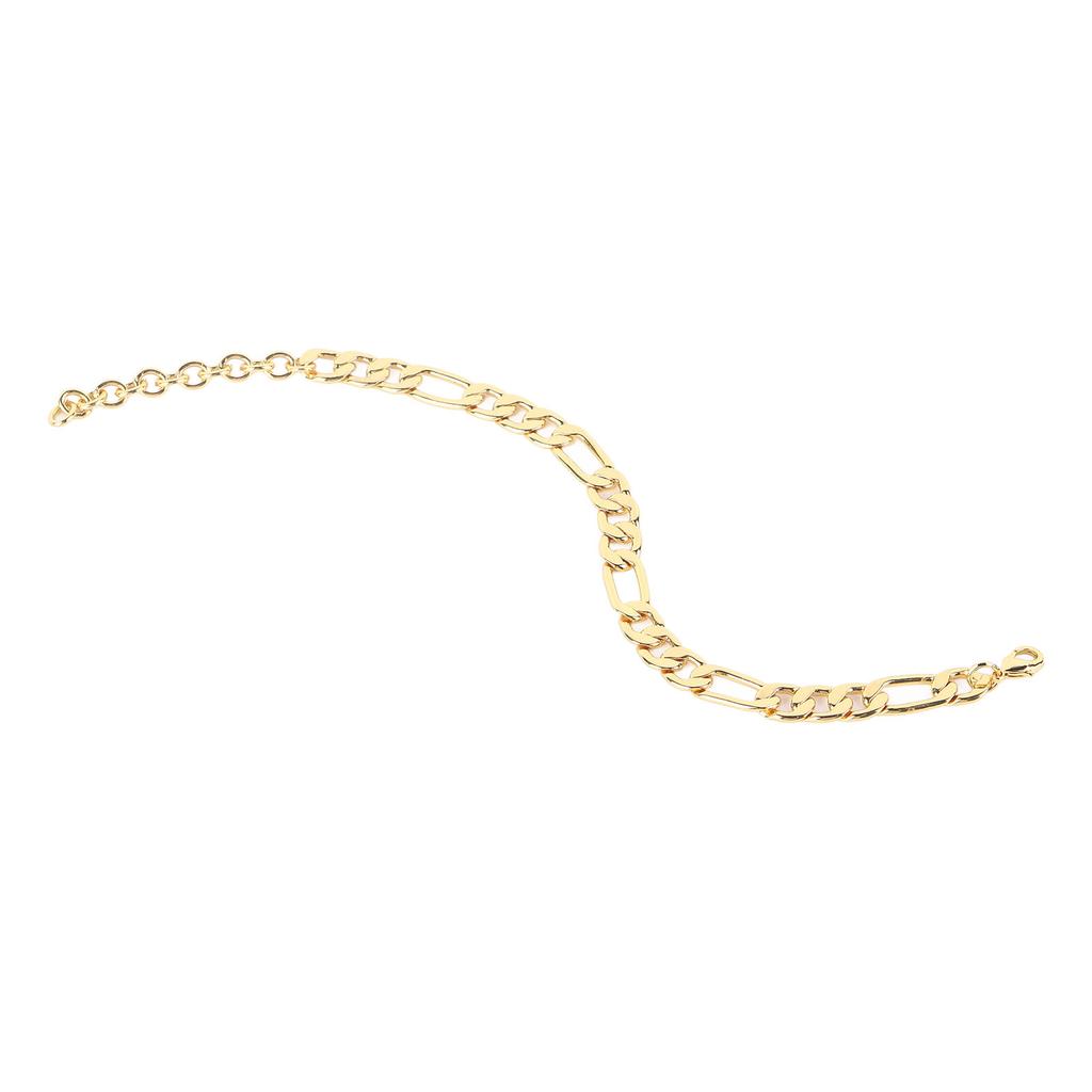 Flat Link Chain Bracelet Men Women Metal Fashionable Elegant Bracelet Jewelry Accessory for Dating Party