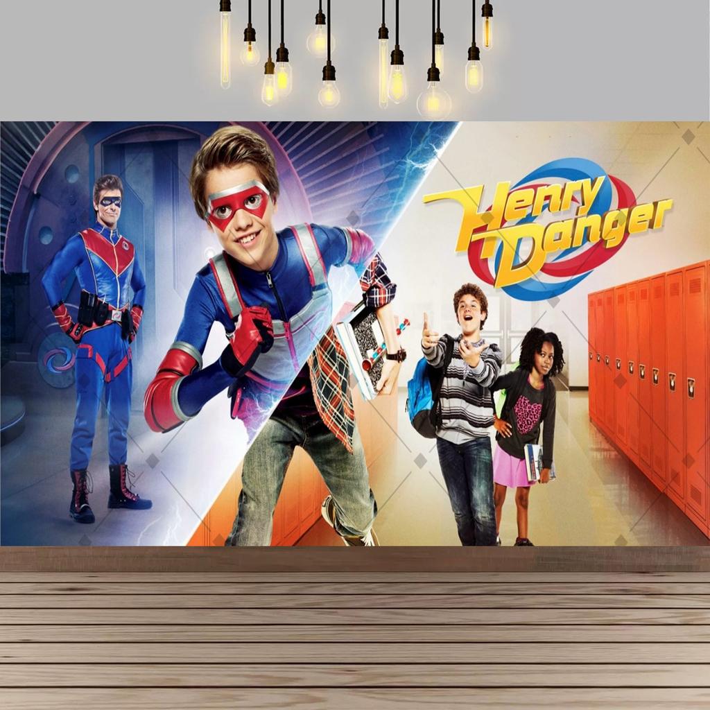 Superhero HenryDangers Birthday Party Background Kids Photography Banner Boys Birthday Party Decoration, Photo Booth Props148