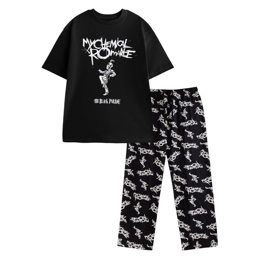 My Chemical Romance Mens Logo Short-Sleeved Long Pajama Set