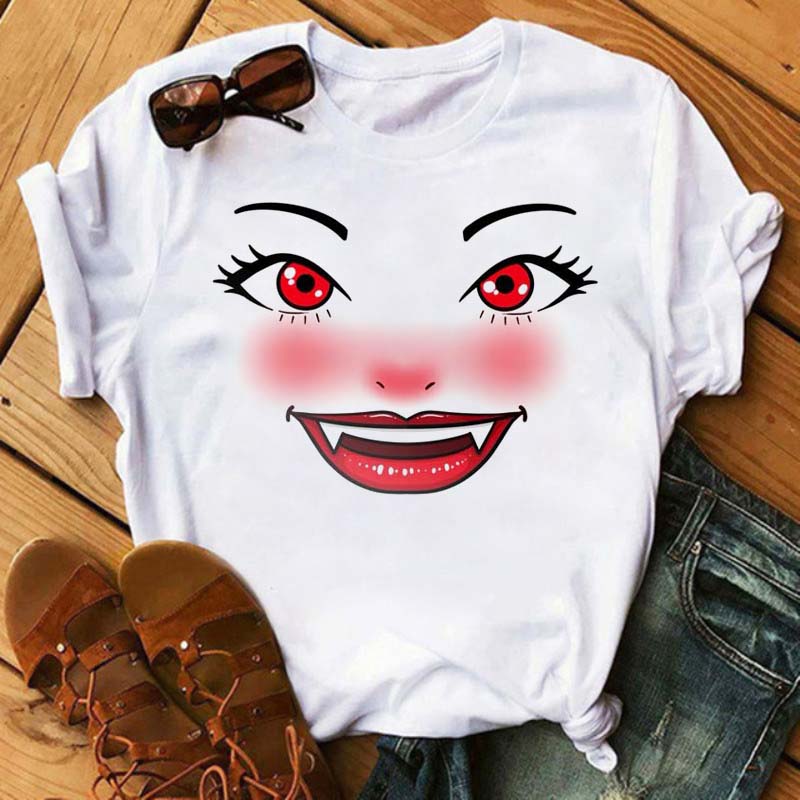 Maycaur Fashion Graphic Women Tops Eyelashes Print Kawaii Lashes Women T Shirt Tee Funny Makeup Aesthetic Shirt Camisas Mujer