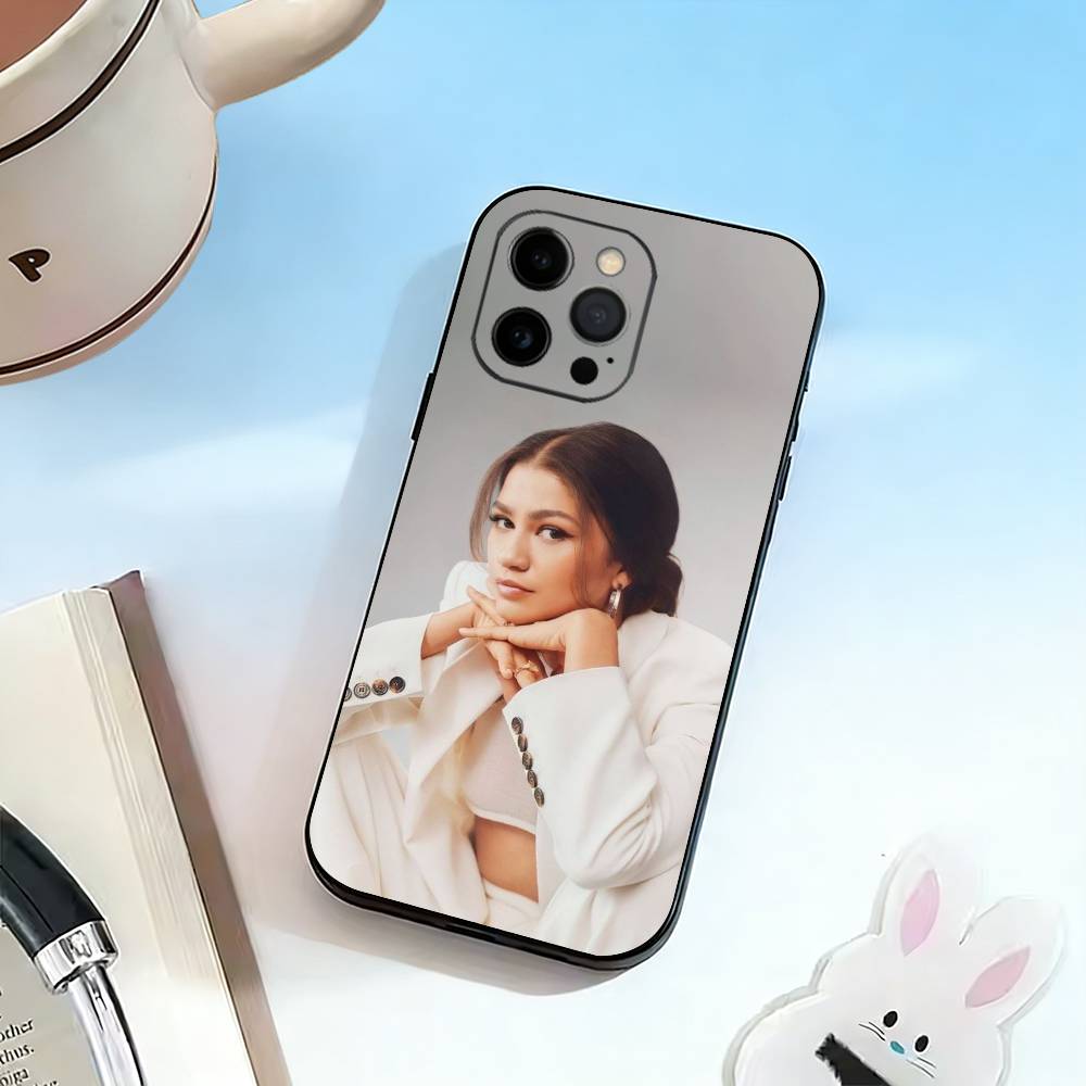 

Z-Zendaya Phone Case For iPhone 17,16,15,14,13,12,11 Plus,Pro Max,XS,Soft Silicone Black Cover iPhone17promax