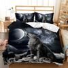 Wolf Animal Moon Snowfield Tree Wildlife 3D Bedding Set Duvet Cover Pillowcases Comforter Bed Linen Twin Queen King Size