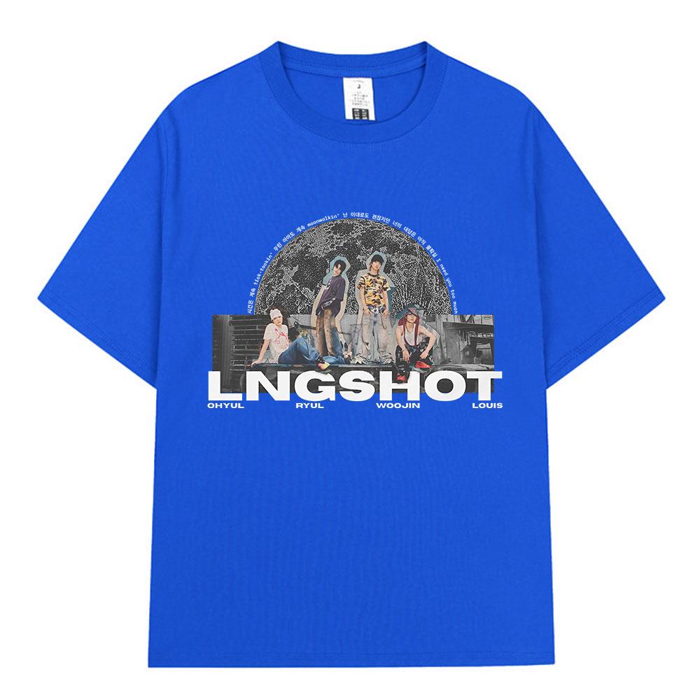 Korean Kpop Lngshot OHYUL RYUL WOOJIN LOUIS Tshirt Unisex Women Clothing Fashion Hip Hop Short Sleeve Cotton Casual Tops Fan Gifts