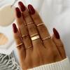 Sada prstenů s českým zlatým řetízkem pro ženy Fashion Boho Coin Snake Moon Rings Dárkové šperky Party Trend