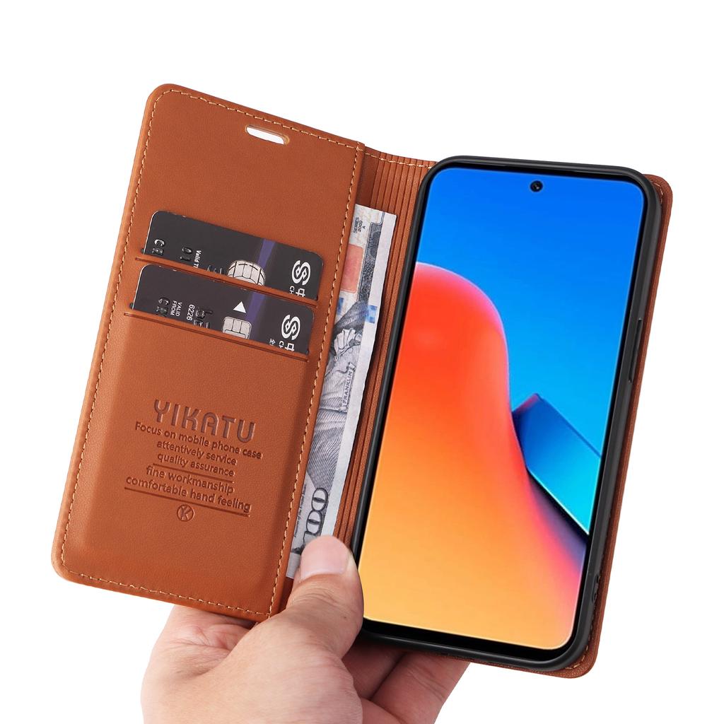YIKATU YK-001 For Xiaomi Redmi 12 4G/5G (Global)/Poco M6 Pro 5G Leather Case Wallet Phone Cover