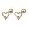S925 Silver Mini Heart Stud Earrings With Screw Back Cute Bean Love Design Small Diamond Jewelry For Women