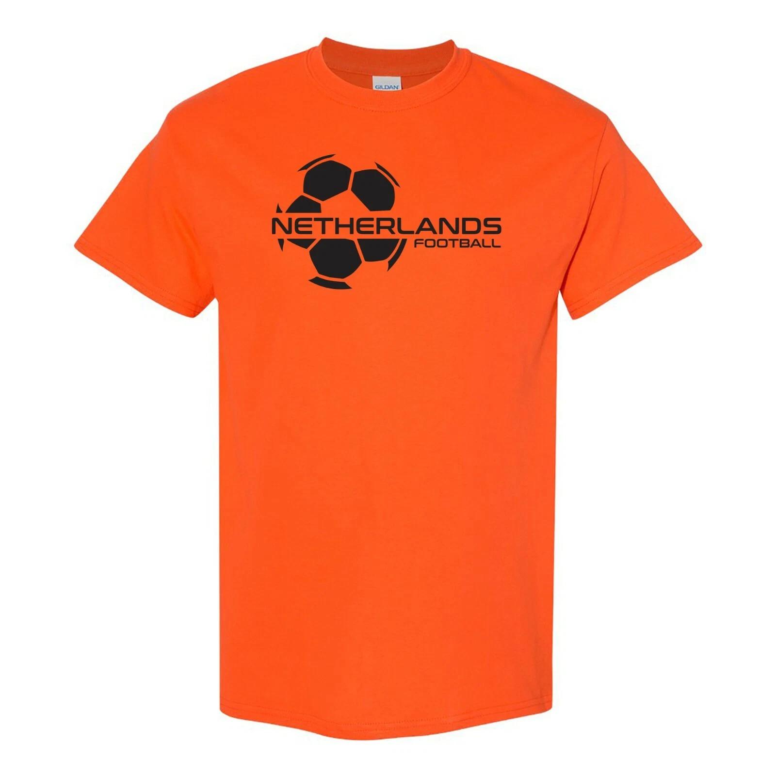 Netherlands Football Strike - Soccer Sports Short Sleeve T-Shirt - Orange XL