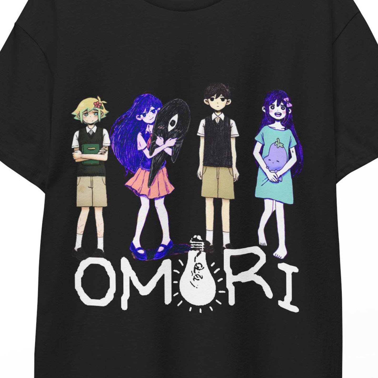 Omori Psychological Horror RPG Shirt Headspace White Space Dream World Sunny Retro Indie Adventure Classic Anime Aesthetic Unisex Gift Tee!! 3XL