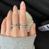 Vintage Inspired Double Layer Hollow Design Adjustable Ring For Women Chic Fashion Jewelry