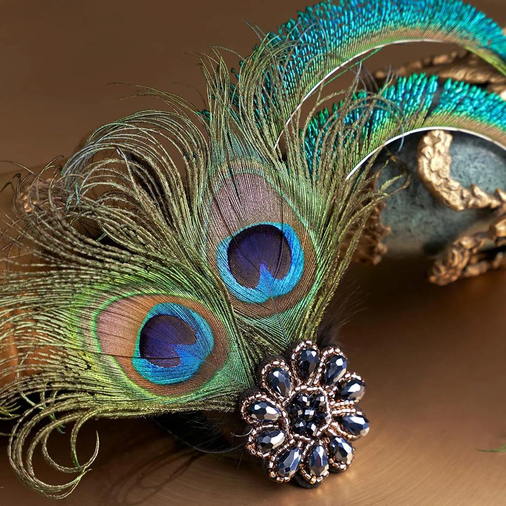 Feather Hair Accessory for Halloween Wedding Photography 1920s Gatsby Ball Party Performance Year End Meeting Headband