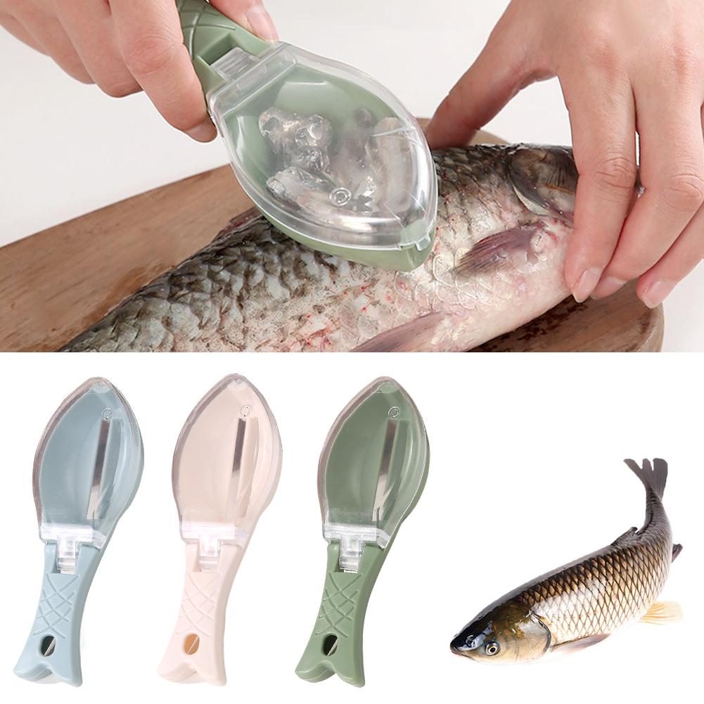 Fish Scales Graters Scraper Fish Cleaning Tool Scraping Cover Kitchen Device Home Fishing Scale W8I2