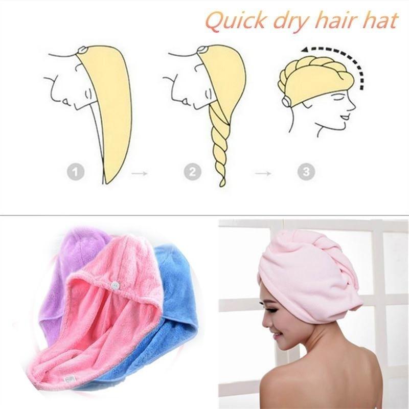 Cheap 1PC Hair Towel Wrap Fast Dry Hair Towel Super Absorbent