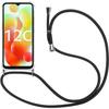 Case for Redmi 12C - Redmi 11A Reinforced Protection Transparent Anti-Scratch Flexible + Black Lanyard