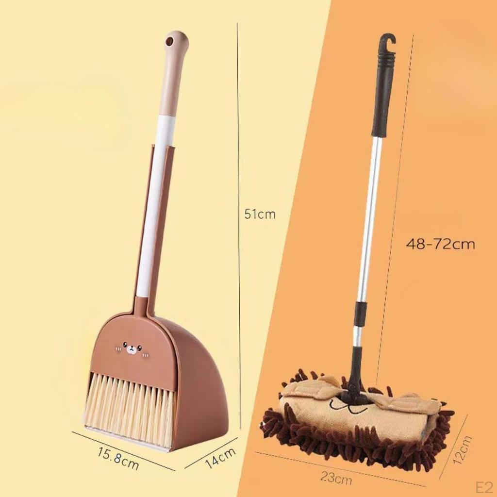 Mini Broom with Dustpan Mop for Kids Pretend Play Cute Develop Life Skills Cleaning Set Age