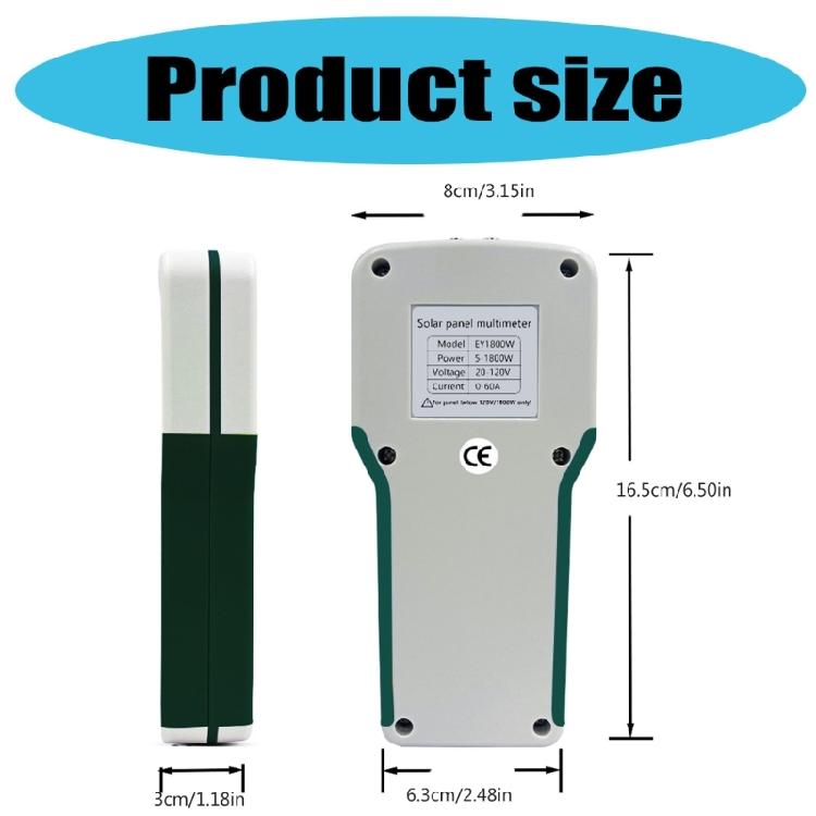 Advanced Solars Energy Tester For Photovoltaic Systems 1800W 60A Capacity Real Time Voltages Power Monitoring