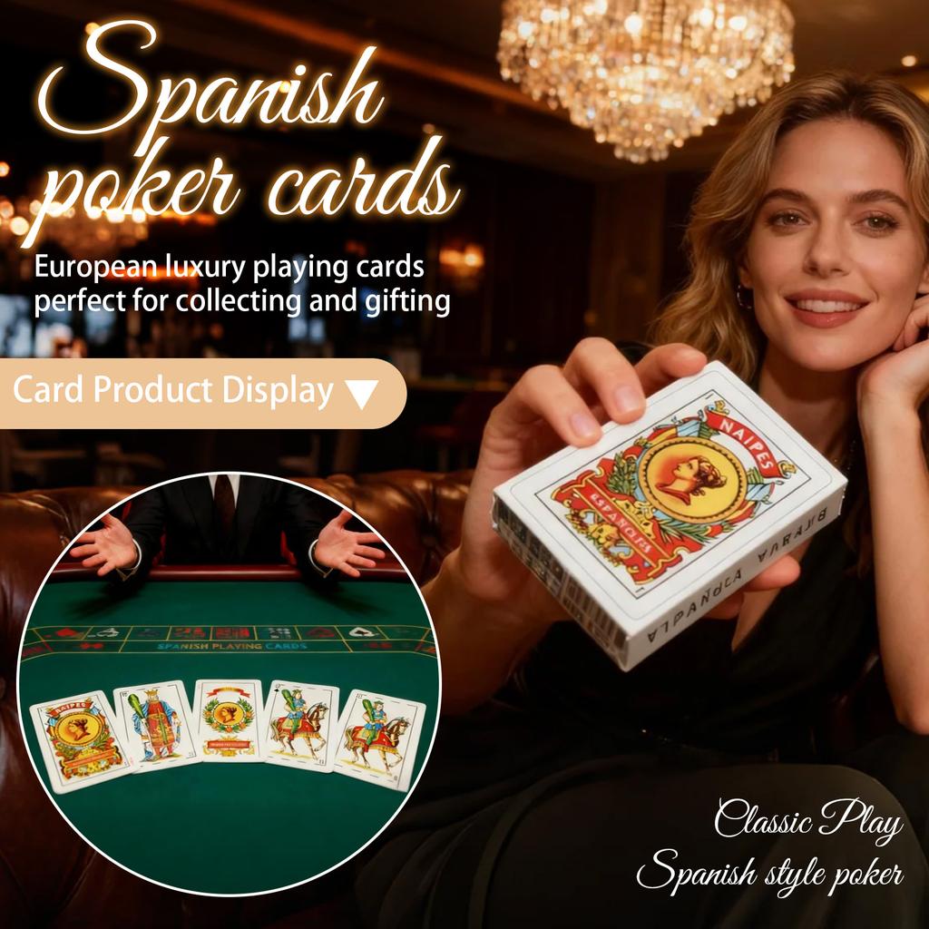 50 Spanske Plastspillekort, Pakket i en Plastboks