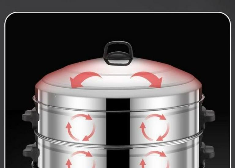 Large Capacity Multi-layer Stainless Steel Steamer Pot for Fish, Buns, and Soup