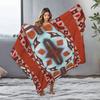 Boho Tribal Geometric Print Throw Blanket with Abstract Water Splash Design for Sofa Bed Couch Decoration