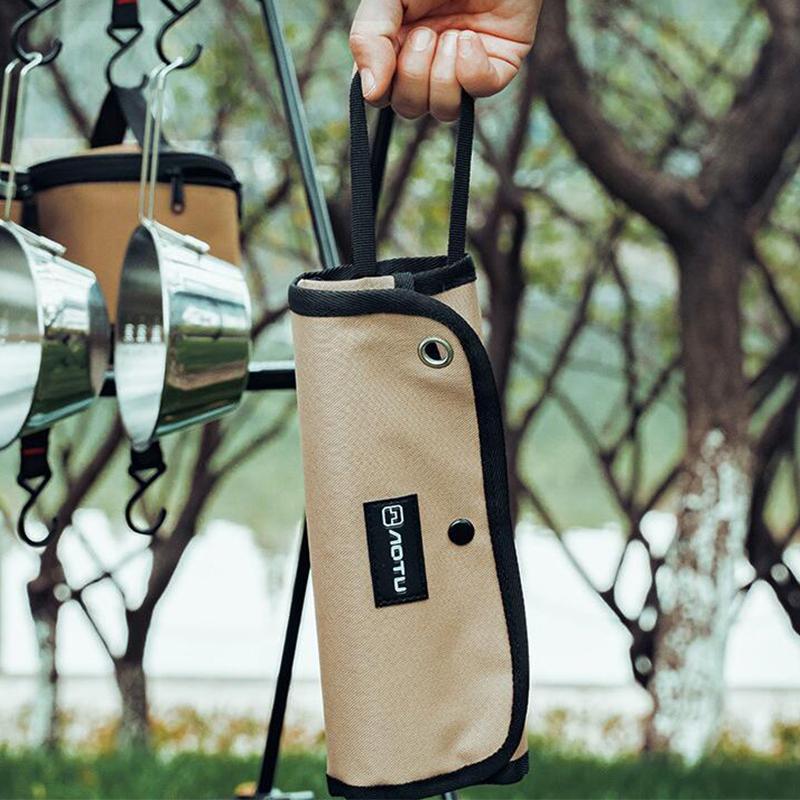 Foldable Outdoor Camping Cutlery Storage Bag Chef Knife Bag Roll Bag Chopsticks Spoon Fork Pouch Organizer Carry Case