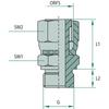Straight hydraulic connector GA 1" G1/2" 420bar