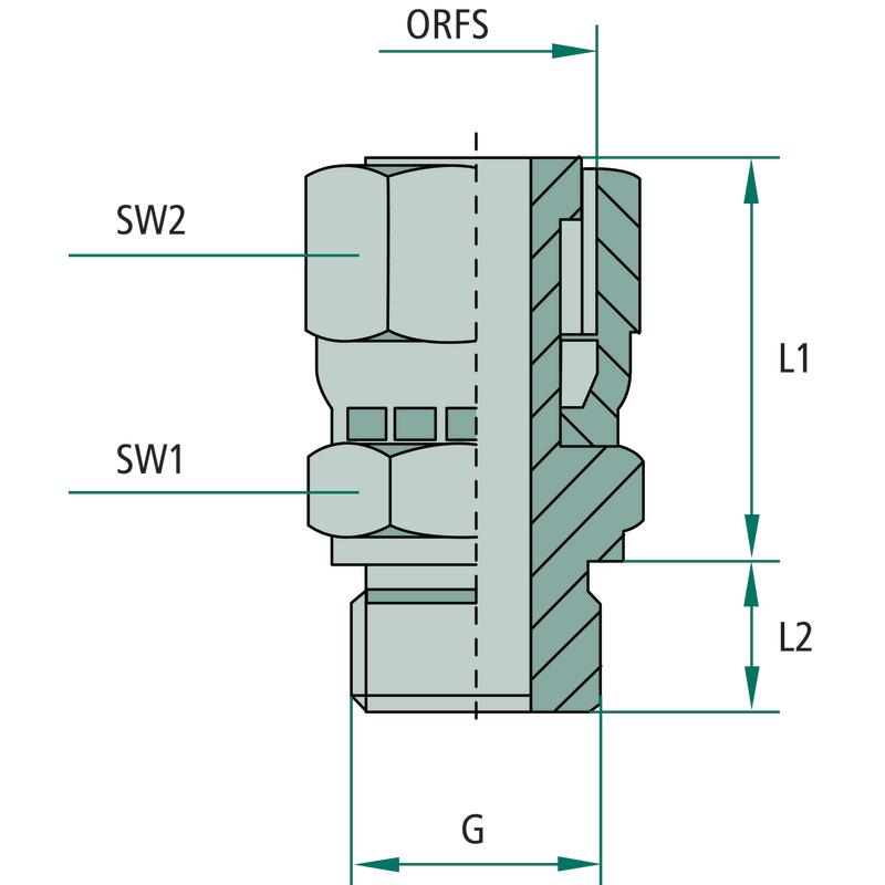 Straight hydraulic connector GA 1" G1/2" 420bar