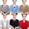 Front Buckle Design Cutout Wrap Sparkly Design Ice Silk Wrap Triangle Shawl  Travel