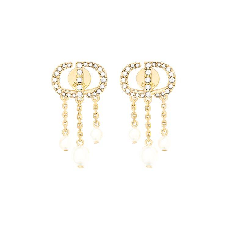 

Dior White Resin Bead And White Imitation Crystal Decor Metal Earrings Women earrings E1549PTCCY-D301 Box+Shopping Bag