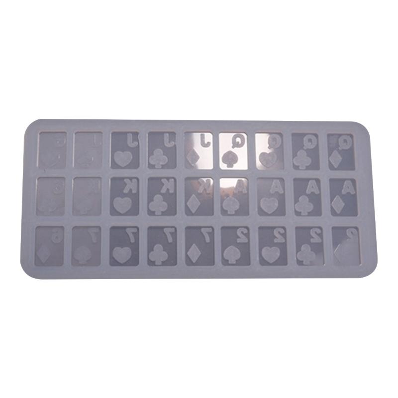 Glossy Geometry Filler Poker Cards Silicone Epoxy Resin Mold DIY Keychain Pendant Jewelry for Bag Decorations Craft 1