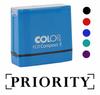 Printtoo Priority Self Inking Rubber Stamp Pre-Inked Office Stamp- Home Office Business Stationery, Black- 42 x 9