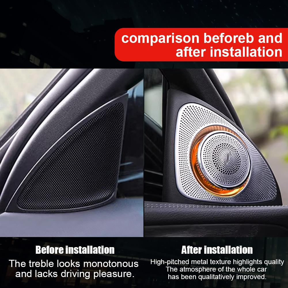 RGB 64 Colours 3D Rotation Glow Tweeter Speaker Ambient Light LED Speaker Horn for Mercedes Benz E-Class W213 E200 E250 E300D