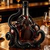 3D Octopus Whiskey Decanter, Nautical Art Collectible Whiskey Bottle, 350ml Glass Decorative Liquor Bottle, Home Bar Decanter for Spirits Whiskey