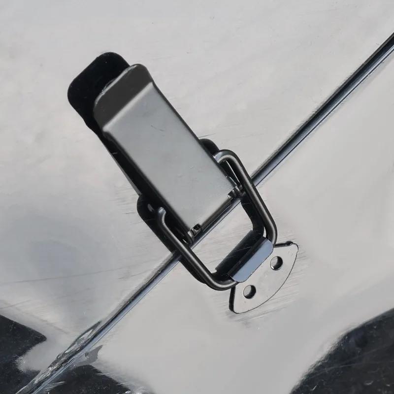 2Pcs Fastener Clip Universal Security Hook Lock Clip Kit Bumper Quick Release Hook Lock Clip Alloy Mount Hood Pin Bonnet Lock