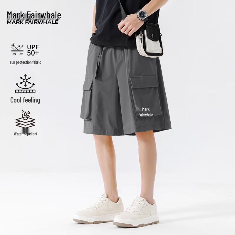 MARK FAIRWHALE Men s Casual Multi-Pocket Cargo Shorts XL