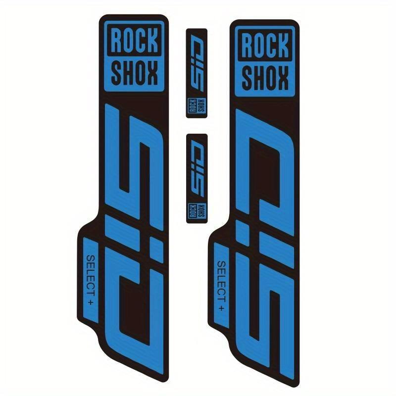 4 Bucăți ROCKSHOX SID SELECT + Autocolante Furcă Față - Autocolante Vinil Transparent Design Albastru și Portocaliu Protecție Durabilă Vopsea,