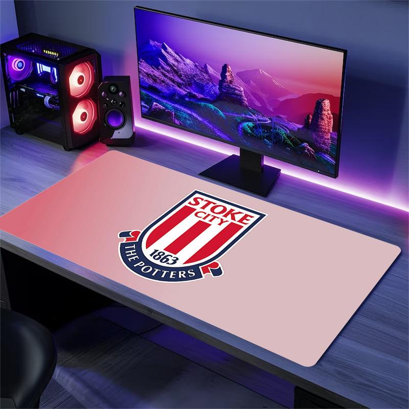 Stoke City F.C Print Cushion Non-slip Laptop Tablet Big Mousepad XXL Mat Mini PC Playmat With Lock edge