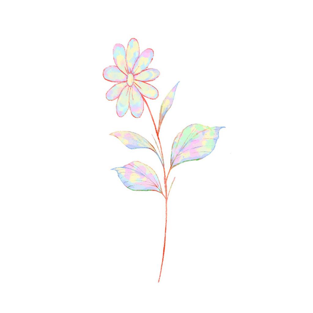 High-End Small Fresh Color Beautiful English Flower Hand Collarbone Simulation Flower Tattoo Sticker