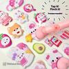 1/4Pcs Stereoscopic Cute Animals Fart Peach Stereo Relieve Stress Decals Cartoon 3D Relief Sticker Diy Decor Stickers Supplies
