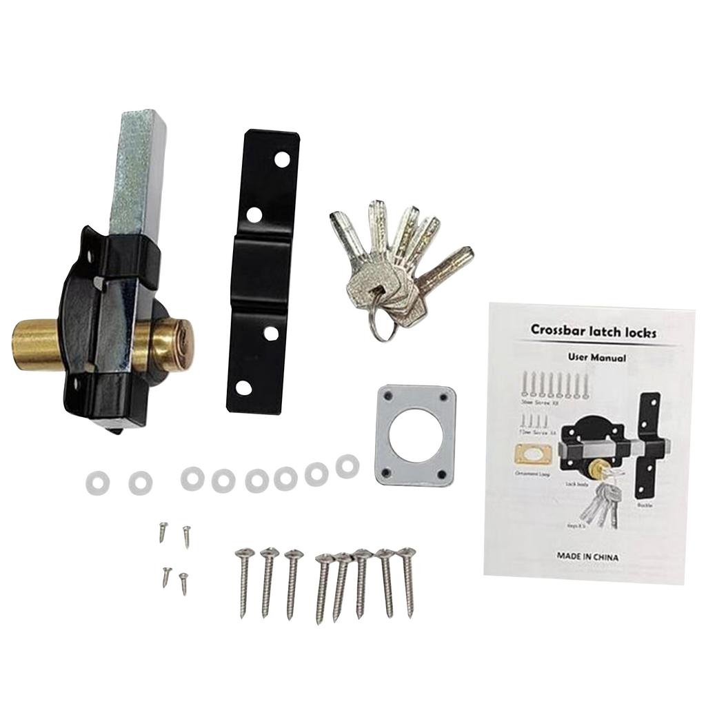 Barn Door Lock, Fence Door Lock, Double-sided Lock, 5 Keys Provided, Suitable For Wooden Doors And Metal Doors