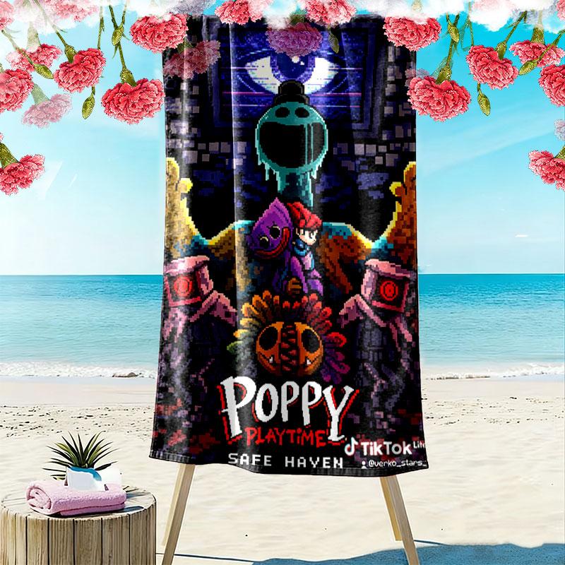 Poppy Playtime Print Beach Towel, Large Soft Quick Dry Towel for Beach Camping Swimming