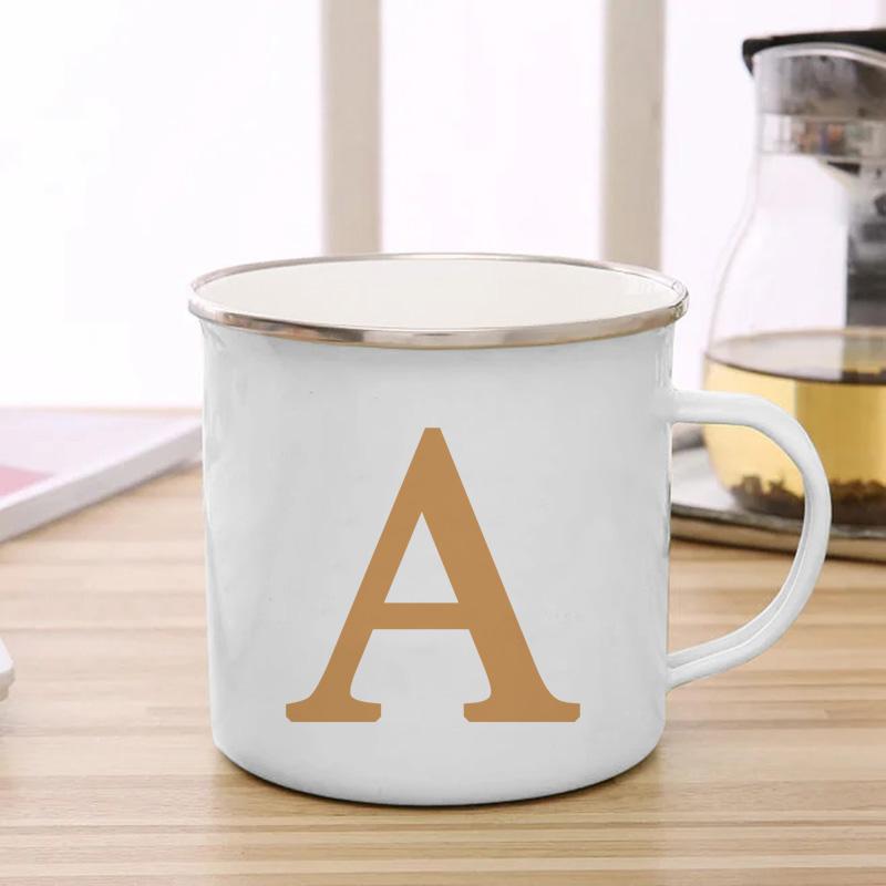 

Кружка эмалированная с принтом букв, кружки, креативные кофейные чашки, чашка для напитков, чашка для чая, молока, термокружка для кофе, чтобы носить с собой, персонализированный подарок, посуда для напитков 1pcs