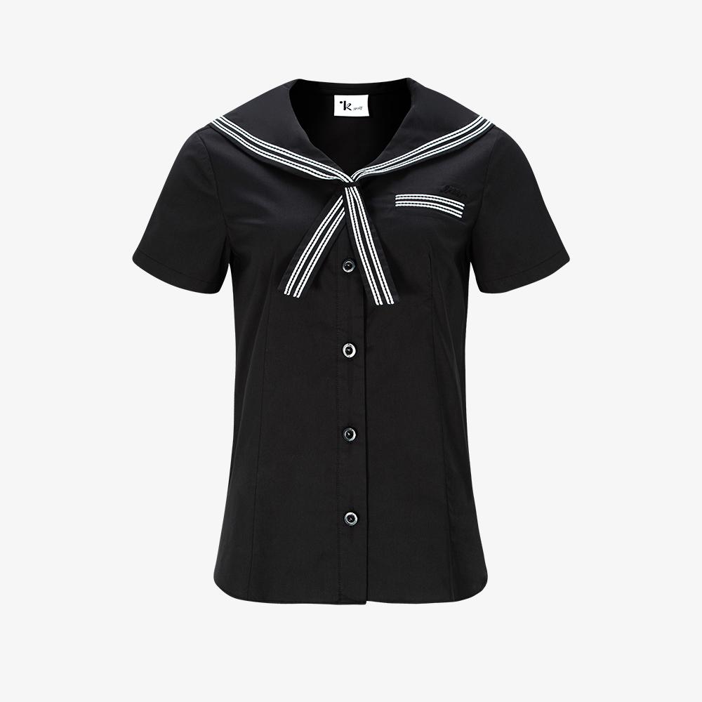 LIKK Scarf-Style Marine Shirt (Black)