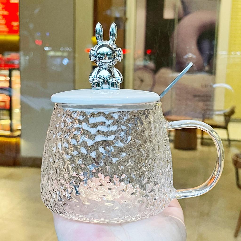 Glastassen für Mädchen mit hochwertigen Wasserbechern für hochtemperaturbeständige Becher mit Deckel für Paare