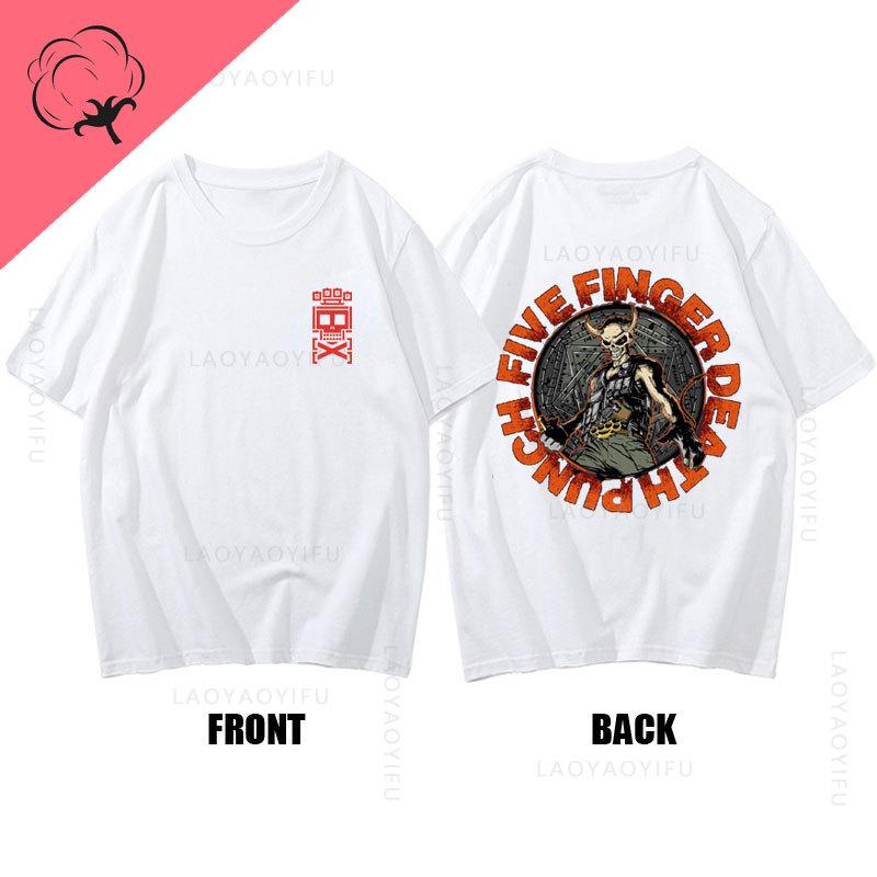 Hot Sale Five Finger Death Punch Theme 100%Cotton Double-sided T-shirt Graphic Youth Cloth Streetwear 2024 Fashion Men T Shirt