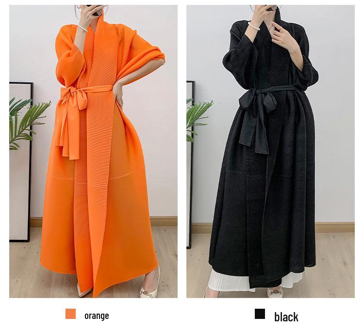 Brand Women's Plus Size Color Block Batwing Sleeve Long Trench Coat